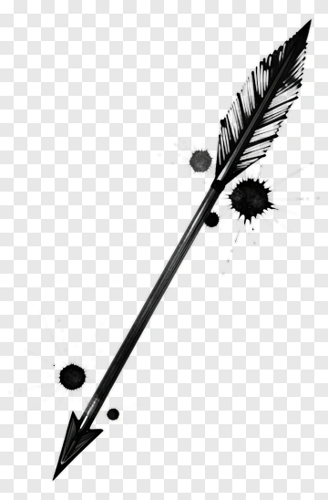 Black Arrow With Ink Splashes PNG