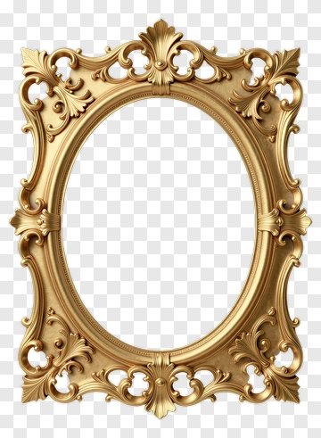Ornate Gold Picture Frame PNG
