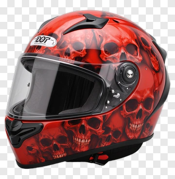 Skull Design Motorcycle Helmet PNG