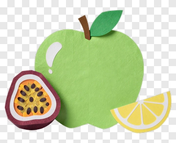 Colorful Paper Fruit Composition PNG