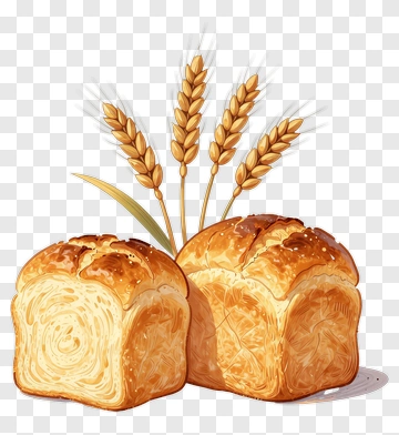 Freshly Baked Bread With Wheat Stalks PNG