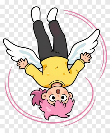 Cartoon Character With Wings Spinning PNG