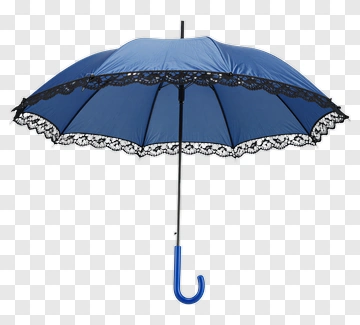 Blue Umbrella With Lace Trim PNG