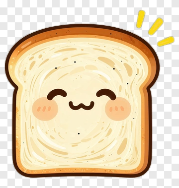 Cartoon Slice Of Bread With A Happy Face PNG