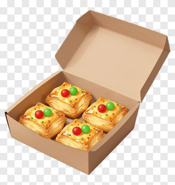 Box Of Colorful Pastries PNG
