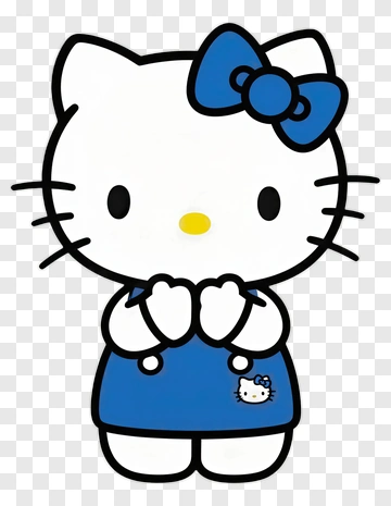 Hello Kitty Character In Blue Dress PNG