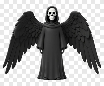 Cartoon Grim Reaper With Wings PNG