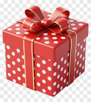 Red Polka Dot Gift Box PNG
