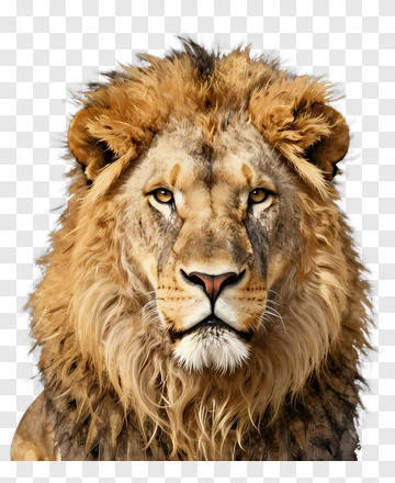 Realistic Lion Portrait PNG