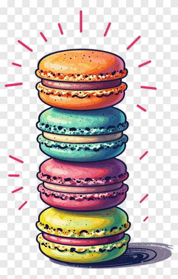 Colorful Stack Of Macarons PNG