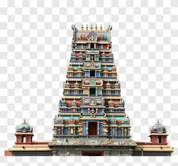 Colorful Hindu Temple Structure PNG