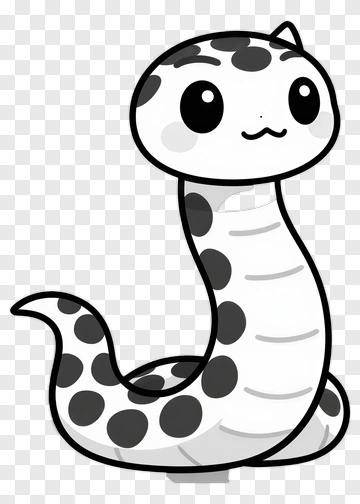 Cartoon Snake With Black Spots PNG