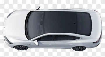 White Sedan Car From Above PNG