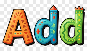 Colorful Letters Spelling Add PNG