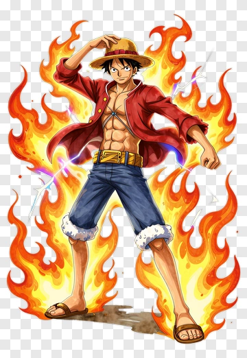 Fire-Wielding Cartoon Character PNG