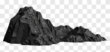 3D Black Mountain Range PNG