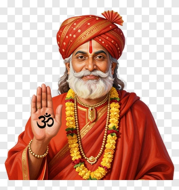 Hindu Sage Holding A Symbol With A Serene Expression PNG