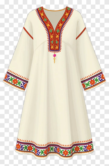 Traditional Embroidered Dress PNG