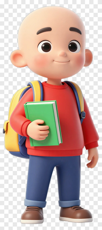 Cartoon Boy Holding A Green Book PNG