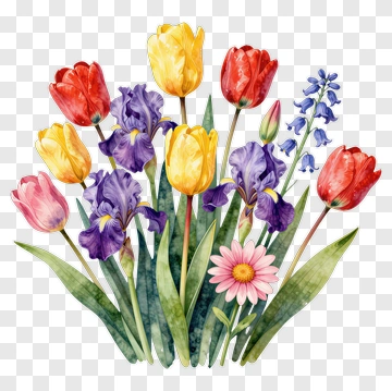 Colorful Flower Bouquet PNG