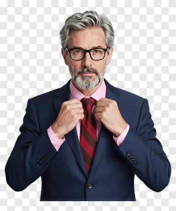 Businessman Adjusting His Tie PNG