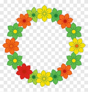 Colorful Flower Wreath PNG