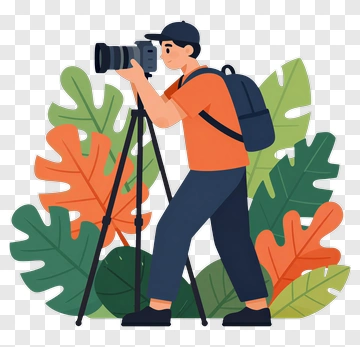 Photographer Taking Photos In A Tropical Setting PNG