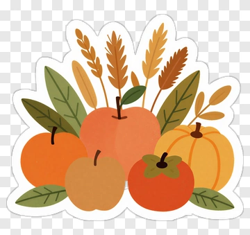 Autumn Harvest With Apples And Pumpkins PNG