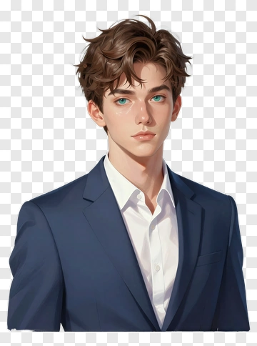Young Man In A Suit With Brown Hair PNG