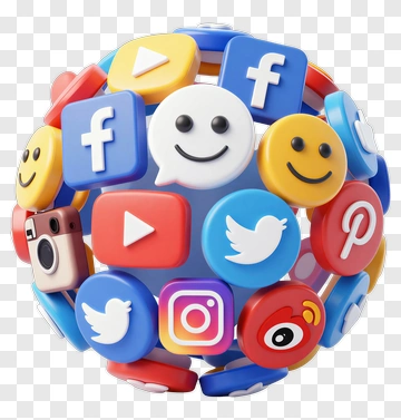 Colorful Social Media Icons Sphere PNG