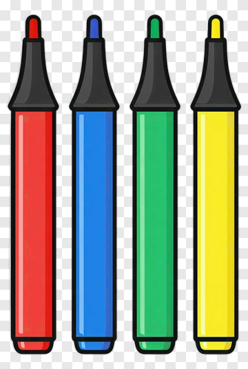 Colorful Highlighter Markers PNG