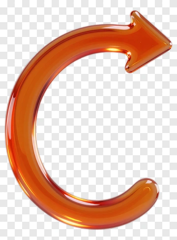 Orange Curved Arrow PNG