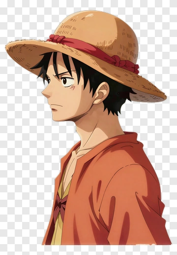 Anime Character Wearing A Straw Hat PNG