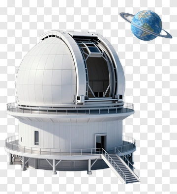 Astronomical Observatory With Planet Illustration PNG