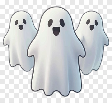 Cartoon Ghosts Smiling Together PNG