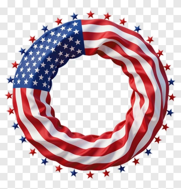 American Flag Wreath With Stars PNG