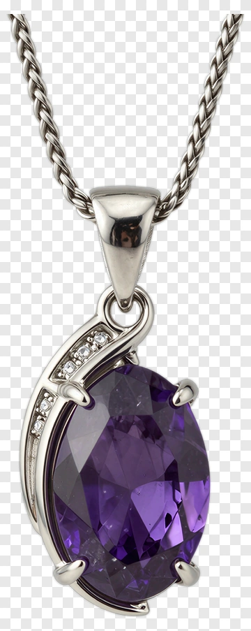 Purple Amethyst Pendant Necklace PNG