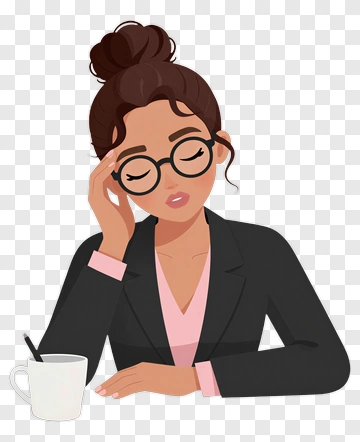 Woman In Business Attire Looking Thoughtful PNG