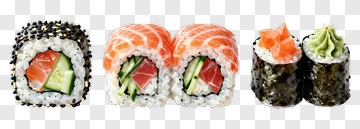 Sushi Rolls With Salmon And Vegetables PNG