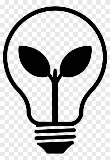 Light Bulb With Plant Leaves PNG