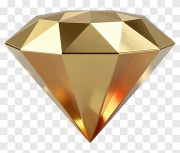 Golden Diamond PNG