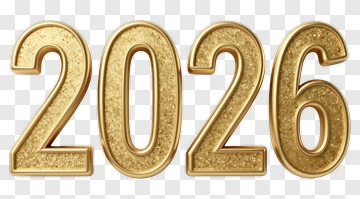 Golden 2026 Number PNG