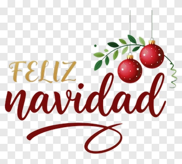 Feliz Navidad With Christmas Ornaments PNG