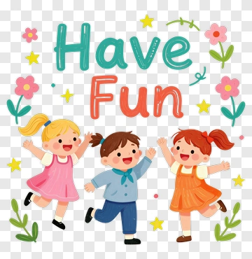 Happy Children Having Fun PNG