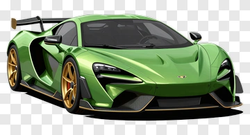 Green Sports Car With Gold Accents PNG