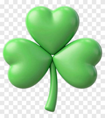 Green Heart-Shaped Shamrock PNG