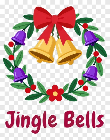 Christmas Wreath With Jingle Bells PNG