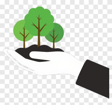 Hand Holding Three Green Trees PNG