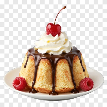 Chocolate Bundt Cake With Cherry And Raspberries PNG