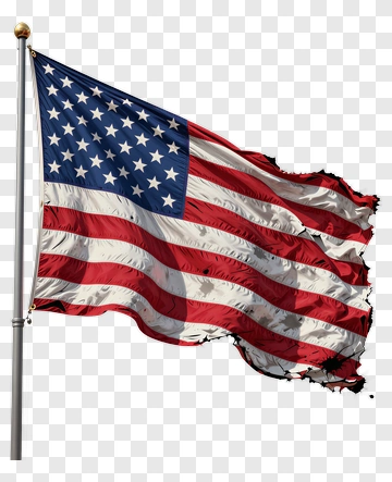 American Flag Waving In The Wind PNG